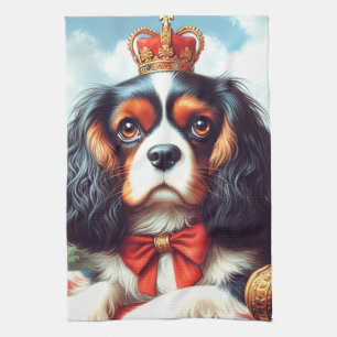 Cavalier King Charles Spaniel Illustration Kitchen Towel