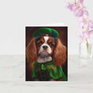 Cavalier King Charles Spaniel in St. Patrick's Day Card