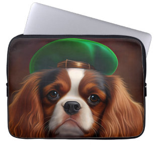 Cavalier King Charles Spaniel in St. Patrick's Day Laptop Sleeve