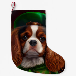 Cavalier King Charles Spaniel in St. Patrick's Day Small Christmas Stocking