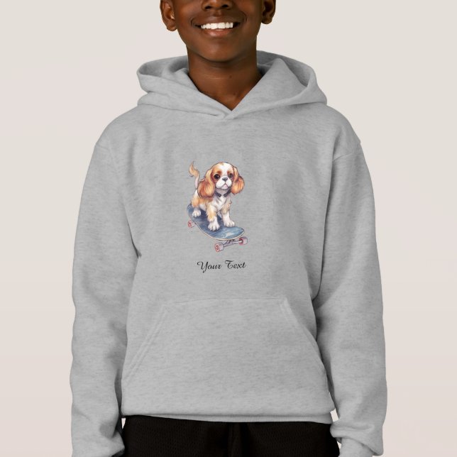 Cavalier King Charles Spaniel Kids Pullover Hoodie (Front)
