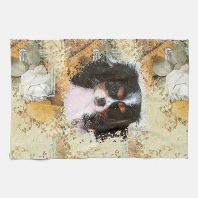 Cavalier King Charles Spaniel Kitchen Towel (Horizontal)