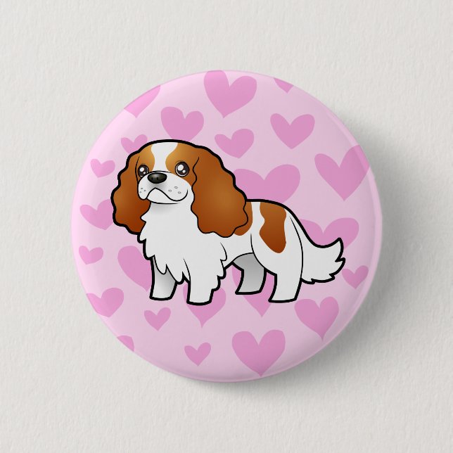 Cavalier King Charles Spaniel Love 2 Inch Round Button (Front)