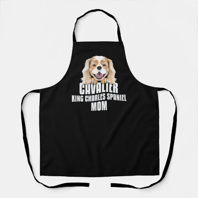 Cavalier King Charles Spaniel Mom, Dog Mom Apron (Front)