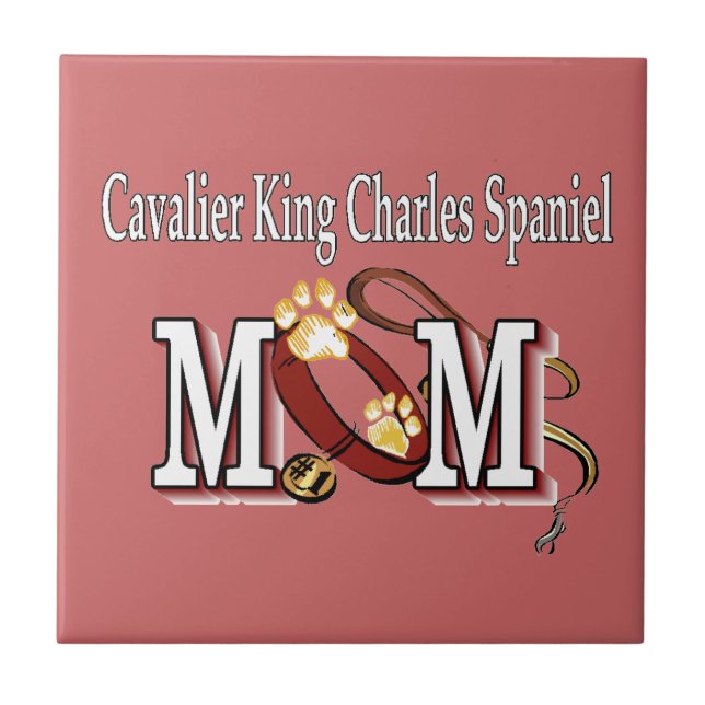 Cavalier King Charles Spaniel Mom Gifts Tile (Front)