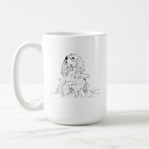 Cavalier King Charles Spaniel Mug, Minimalist Ink Coffee Mug
