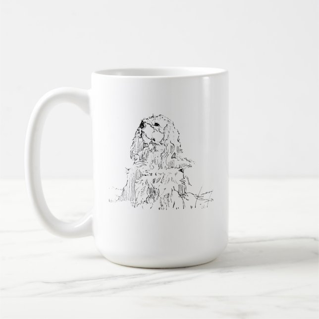 Cavalier King Charles Spaniel Mug, Minimalist Ink  Coffee Mug (Left)