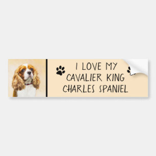 Cavalier King Charles Spaniel Original Painting Bumper Sticker