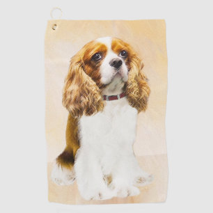 Cavalier King Charles Spaniel Original Painting Golf Towel