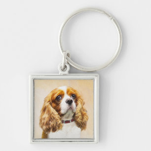 Cavalier King Charles Spaniel Original Painting Keychain