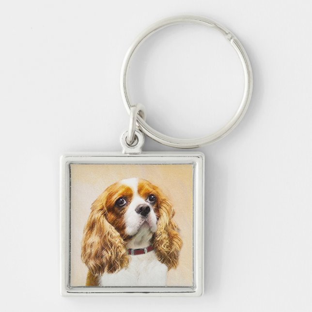 Cavalier King Charles Spaniel Original Painting Keychain (Front)