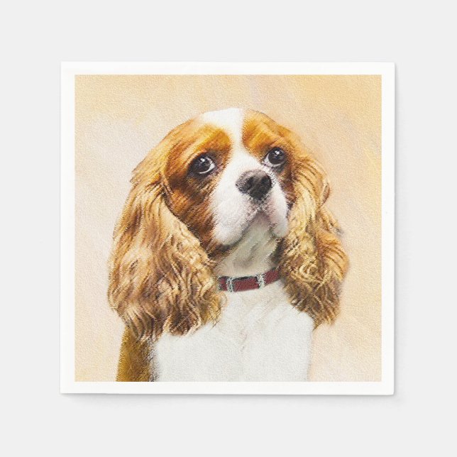 Cavalier King Charles Spaniel Original Painting Napkin (Front)