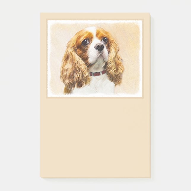 Cavalier King Charles Spaniel Original Painting Post-it Notes (Front)