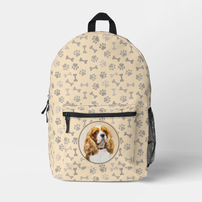 Cavalier King Charles Spaniel Original Painting Printed Backpack (Front)