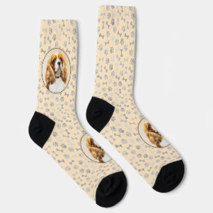 Cavalier King Charles Spaniel Original Painting Socks
