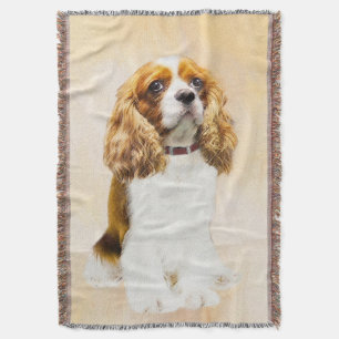 Cavalier King Charles Spaniel Original Painting Throw Blanket