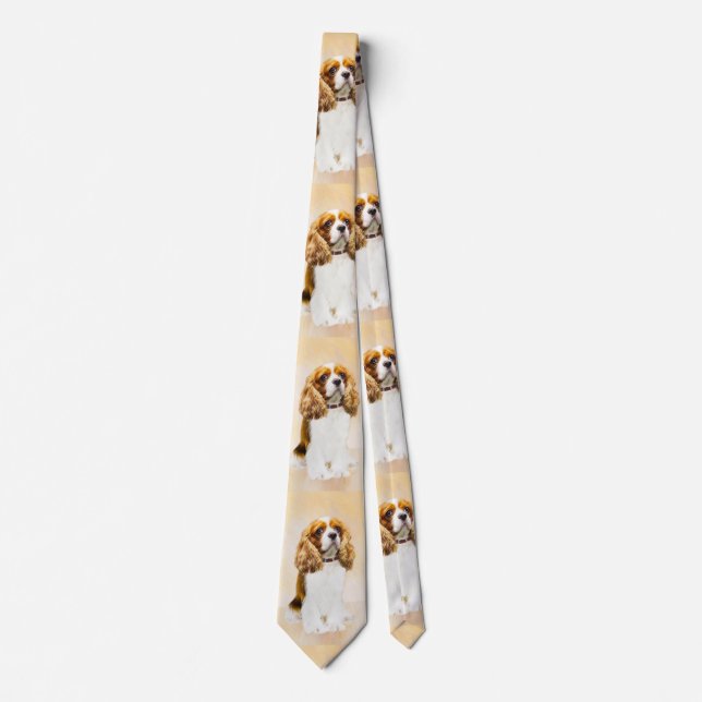Cavalier King Charles Spaniel Original Painting Tie (Front)