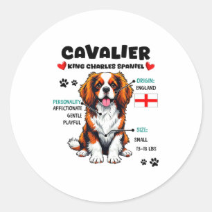 Cavalier King Charles Spaniel Owner Funny Dog Love Classic Round Sticker