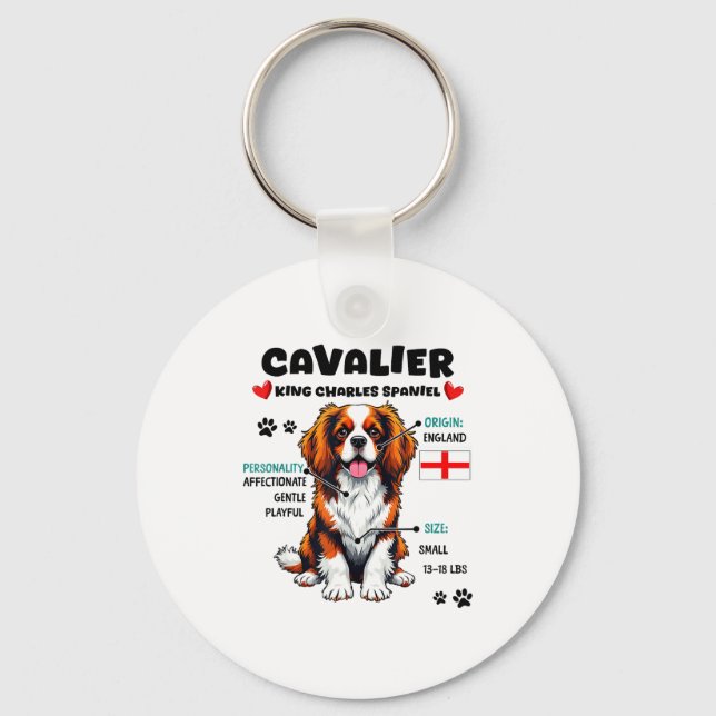 Cavalier King Charles Spaniel Owner Funny Dog Love Keychain (Front)