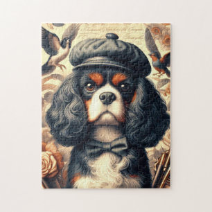 Cavalier King Charles Spaniel Painting Jigsaw Puzzle