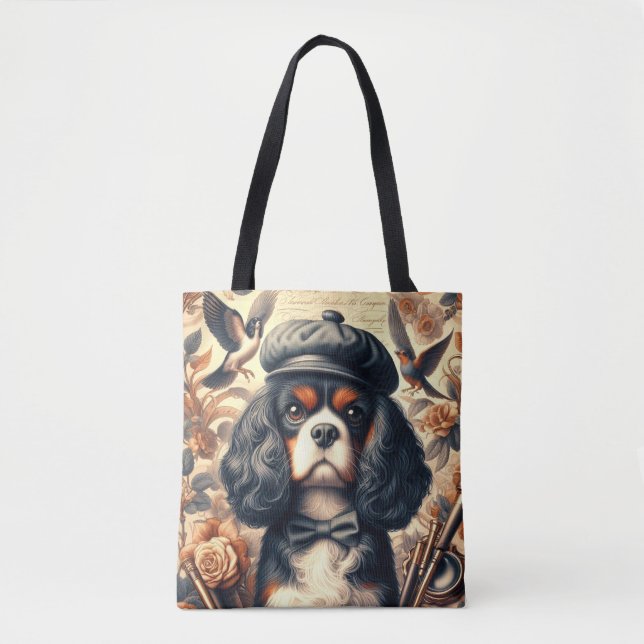 Cavalier King Charles Spaniel Painting Tote Bag (Front)