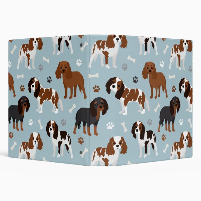 Cavalier King Charles Spaniel Paws and Bones Binder (Background)