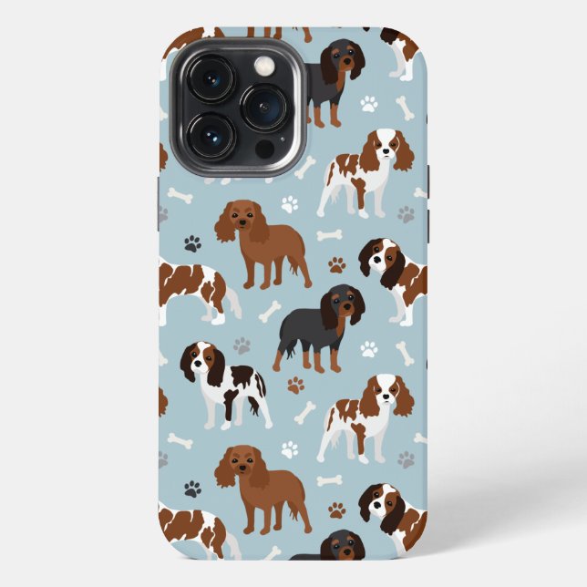 Cavalier King Charles Spaniel Paws and Bones iPhone Case (Back)