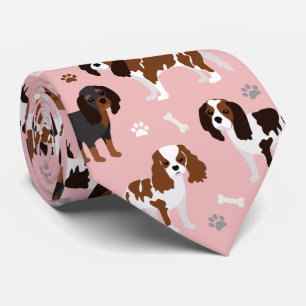 Cavalier King Charles Spaniel Paws and Bones Neck  Tie