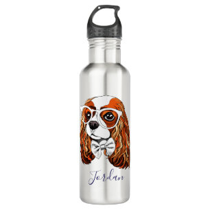 Cavalier King Charles Spaniel Portrait   Add Your  710 Ml Water Bottle