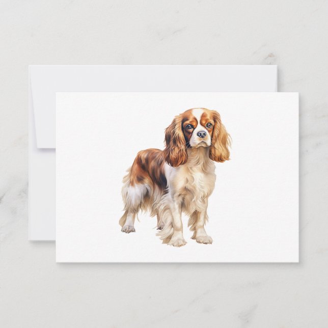 Cavalier King Charles Spaniel print Dog art print  Announcement (Front)