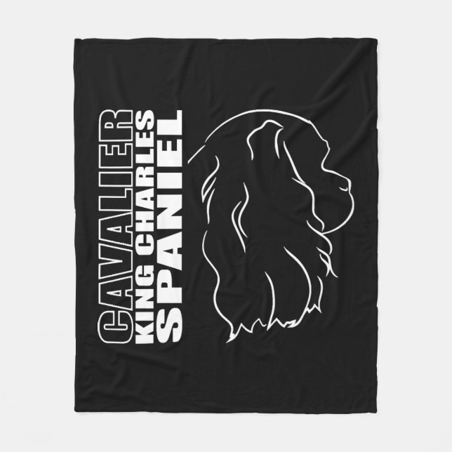 Cavalier King Charles Spaniel Profile dog mom   Fleece Blanket (Front)