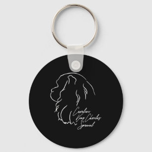 Cavalier King Charles Spaniel Profile dog mom Keychain