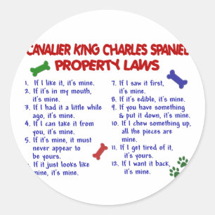 CAVALIER KING CHARLES SPANIEL Property Laws 2 Classic Round Sticker