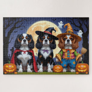 Cavalier King Charles Spaniel  Pumpkin Halloween Jigsaw Puzzle