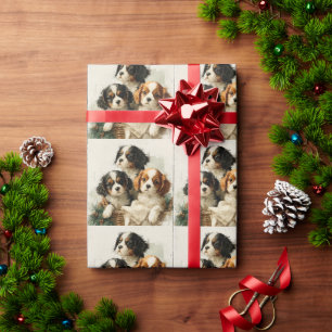 Cavalier King Charles Spaniel Puppies Christmas Wrapping Paper
