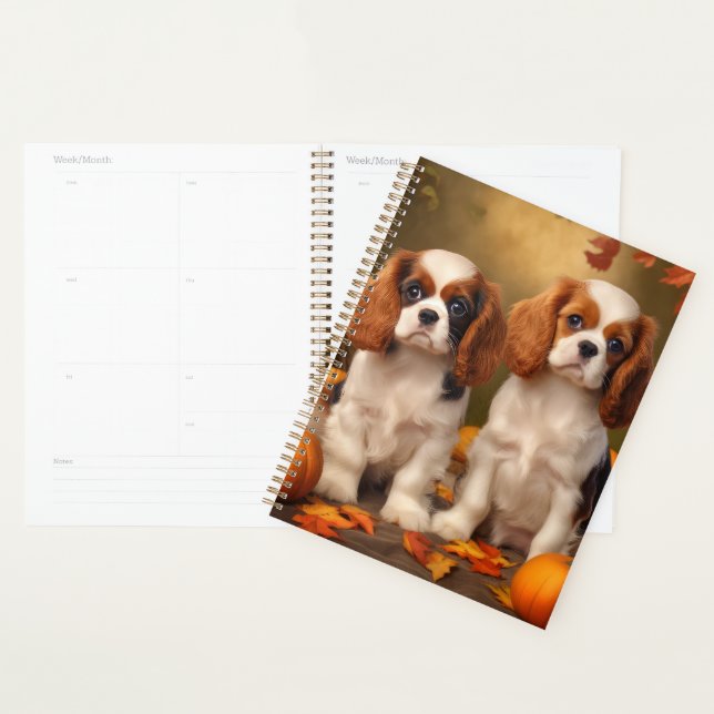 Cavalier King Charles Spaniel Puppy Autumn Pumpkin Planner (Display)