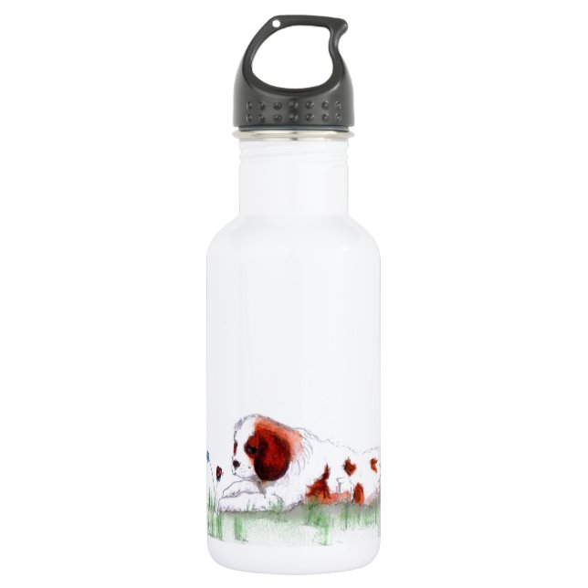 Cavalier King Charles Spaniel  puppy CKC 532 Ml Water Bottle (Front)