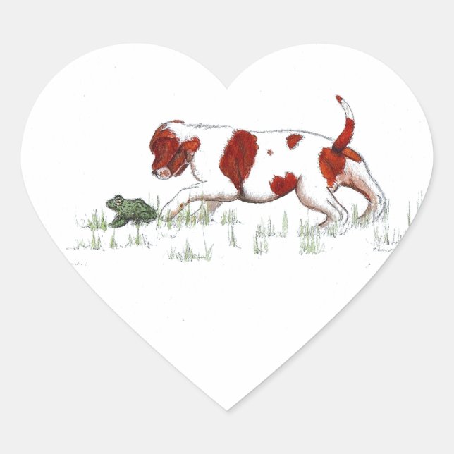 Cavalier King Charles Spaniel  puppy CKC Heart Sticker (Front)