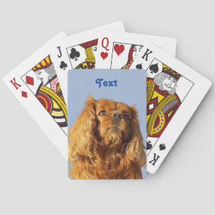 Cavalier King Charles Spaniel Puppy Dog Blue Playing Cards