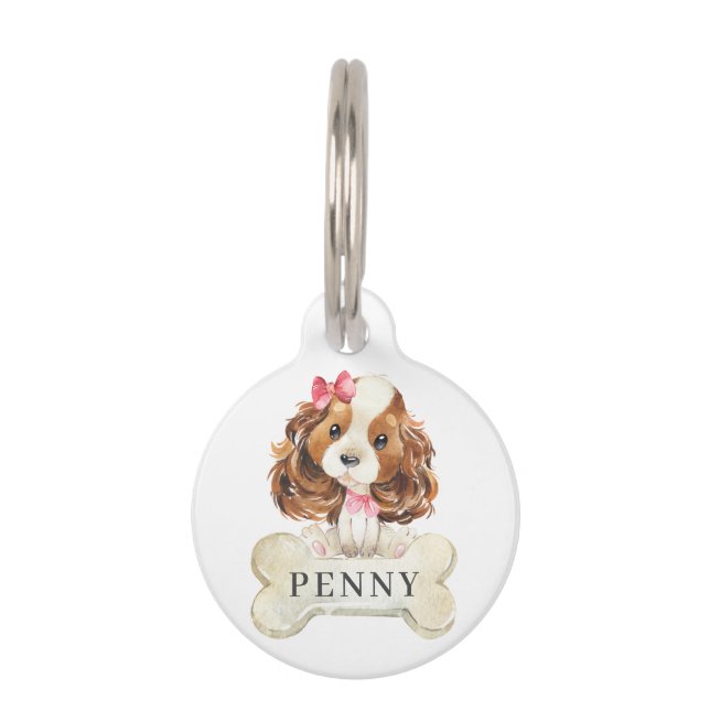 Cavalier King Charles Spaniel Puppy Dog Pet Tag (Front)