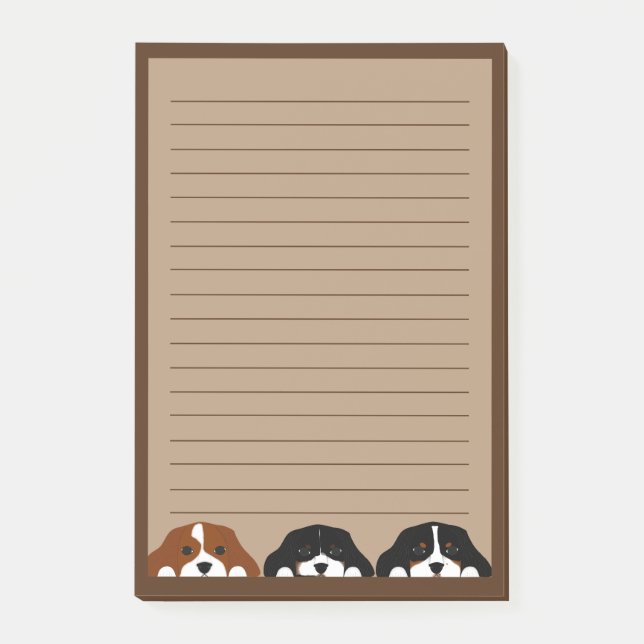 Cavalier King Charles Spaniel Puppy Dog Post-it Notes (Front)
