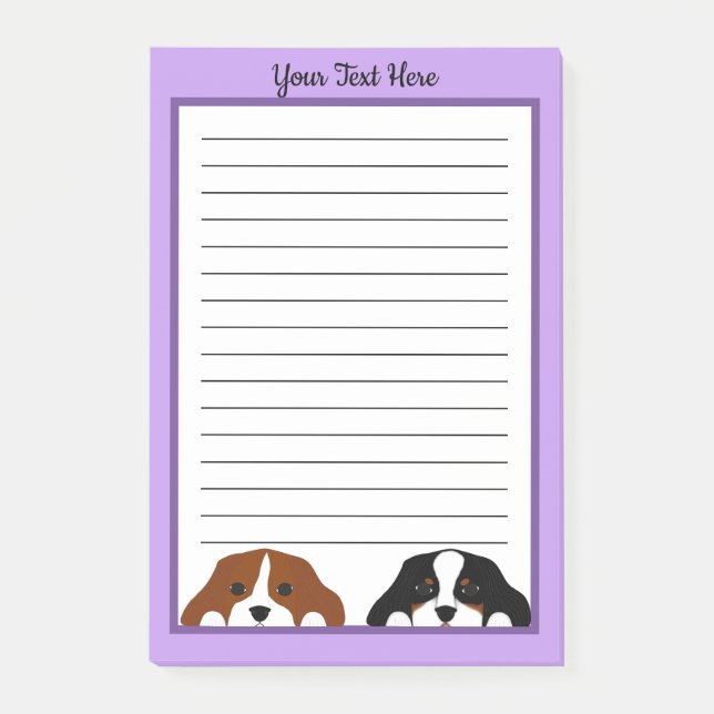 Cavalier King Charles Spaniel Puppy Dog Post-it Notes (Front)