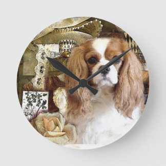 Cavalier King Charles Spaniel Round Clock