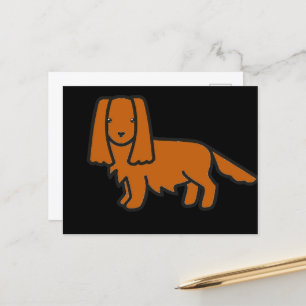cavalier king charles spaniel ruby cartoon postcard