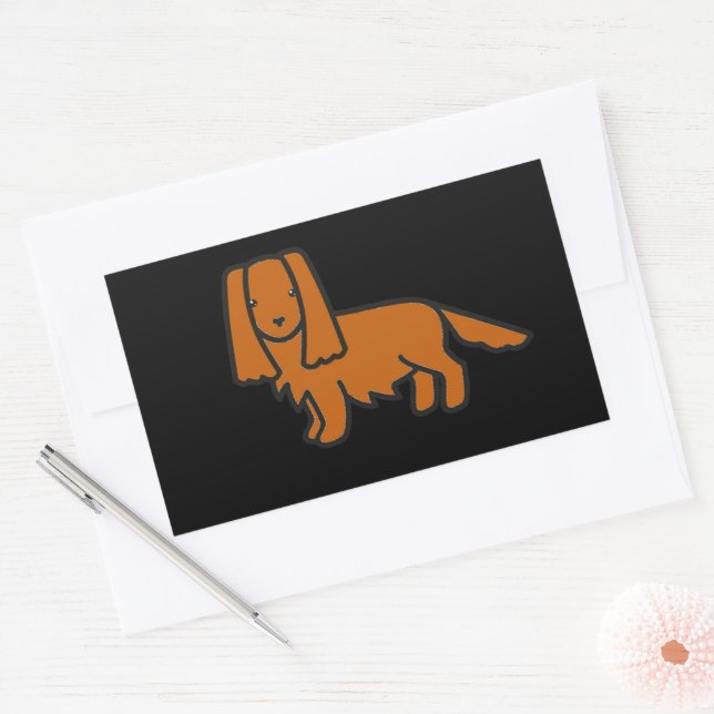 cavalier king charles spaniel ruby cartoon sticker (Envelope)