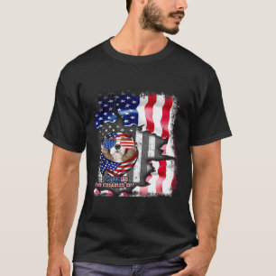 Cavalier King Charles Spaniel S Fun American Flag T-Shirt