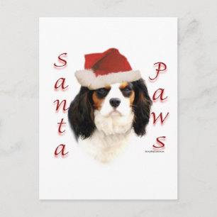 Cavalier King Charles Spaniel Santa Paws Holiday Postcard