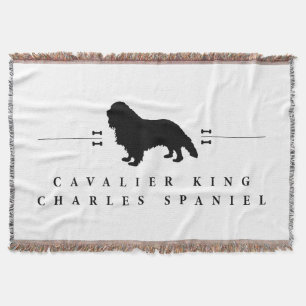 Cavalier King Charles Spaniel silhouette -1- Throw Blanket