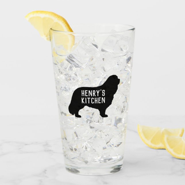 Cavalier King Charles Spaniel Silhouette Custom Glass (Front Ice)
