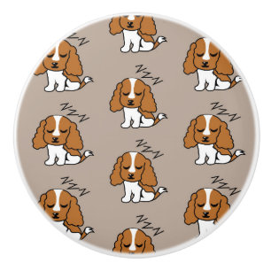 Cavalier King Charles Spaniel Sleeping Dog ZZZ Pet Ceramic Knob